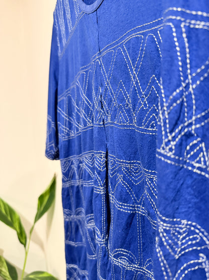 Verge Blue Geometric Print T-Shirt - Size 12/M