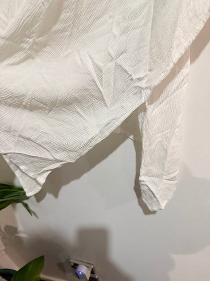 White Embroidered Boho Kaftan Top - 57cm u/arm