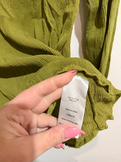 Max Olive Cotton / Silk Blend Top - Size 12