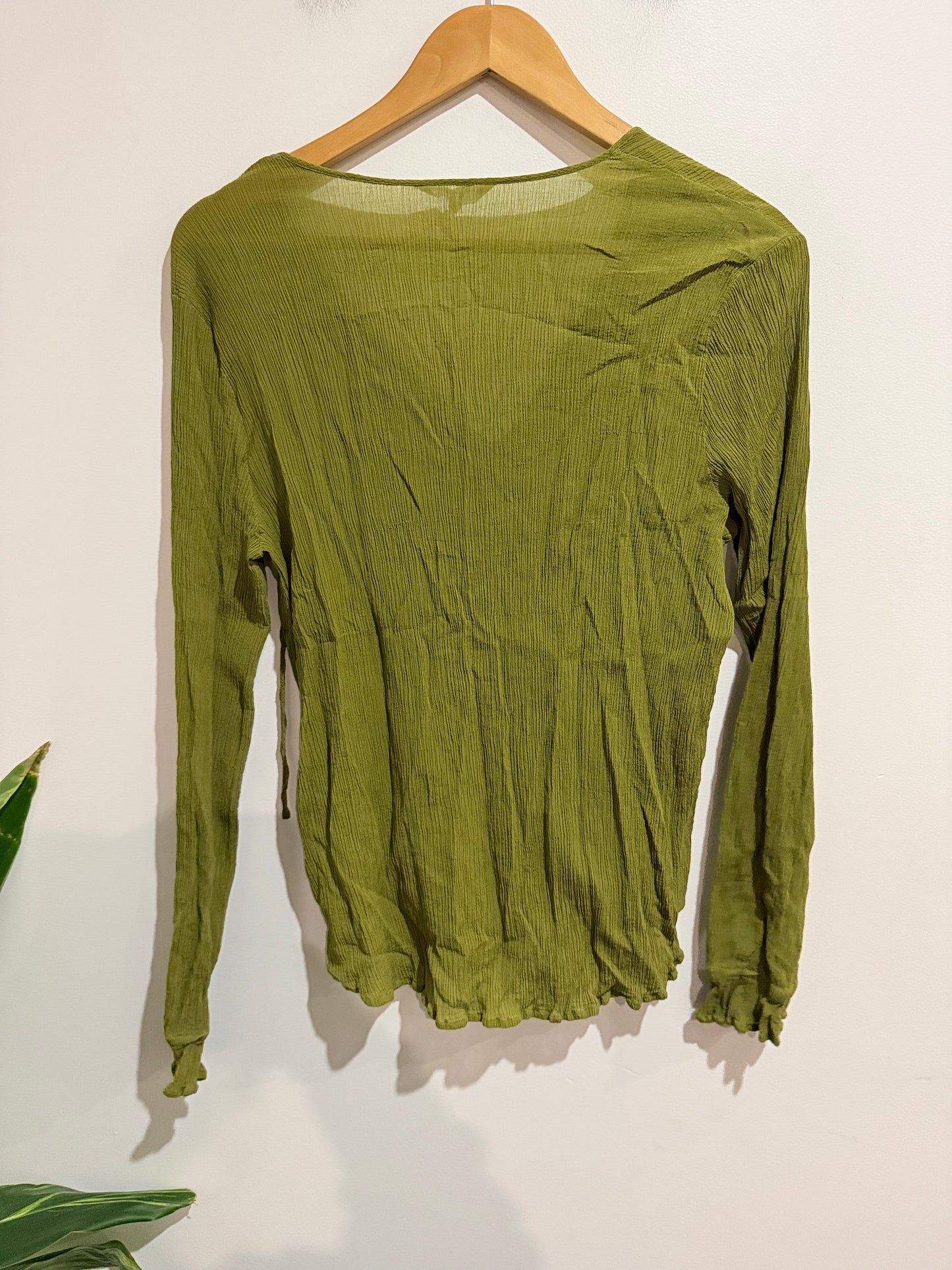 Max Olive Cotton / Silk Blend Top - Size 12