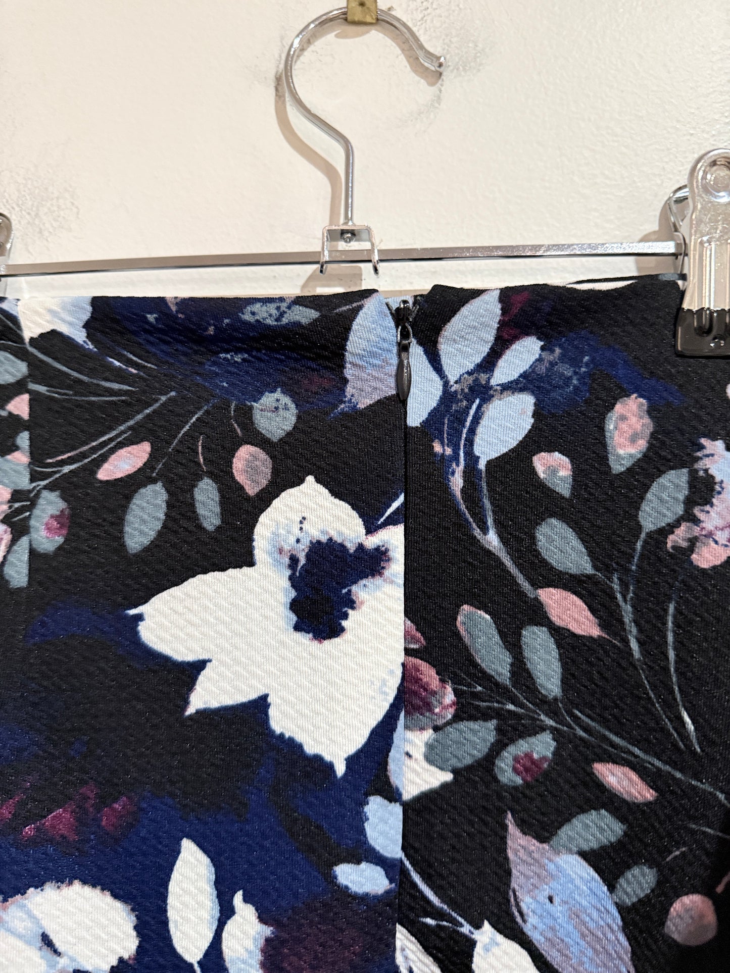 Capture Navy Floral Peplum Skirt - Size 16