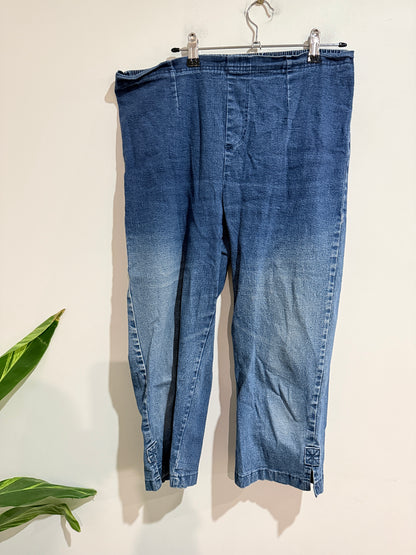 Maya Blue Ombre Denim Cropped Jeans - Size L