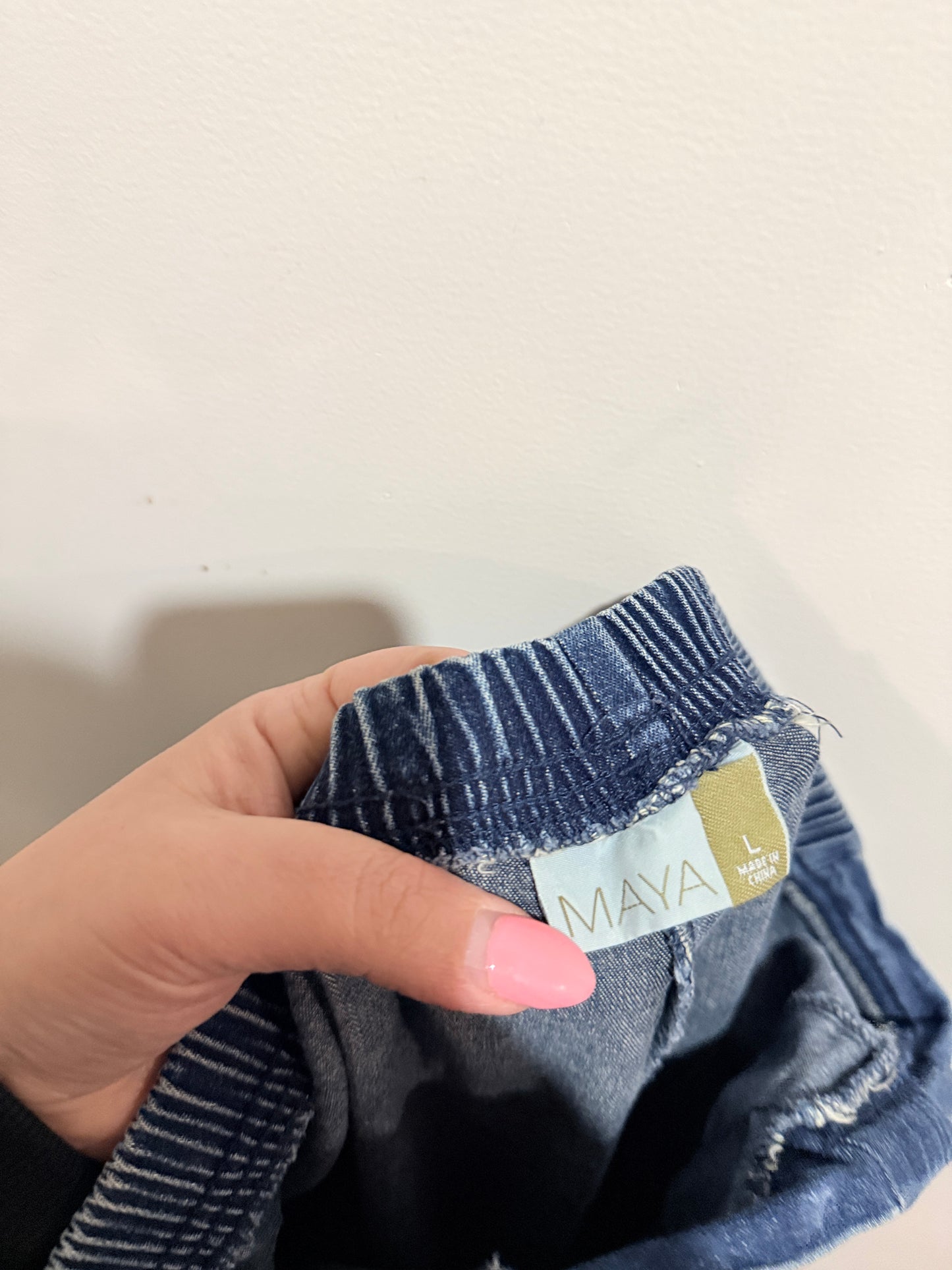 Maya Blue Ombre Denim Cropped Jeans - Size L