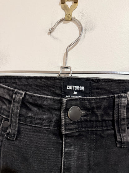 Cotton On Mens Black Tapered Leg Jeans - Size 30