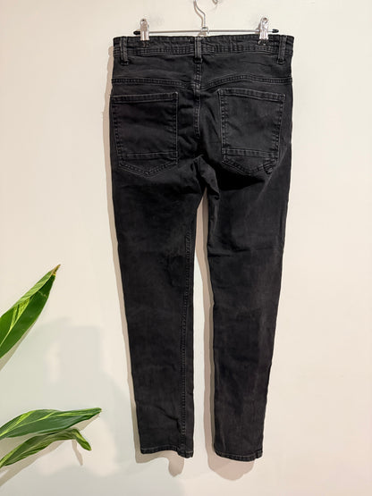 Cotton On Mens Black Tapered Leg Jeans - Size 30