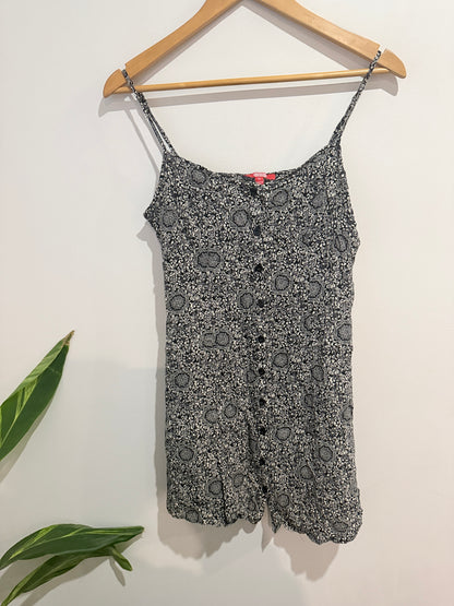 SES Black Paisley Print Mini Dress - Size 12