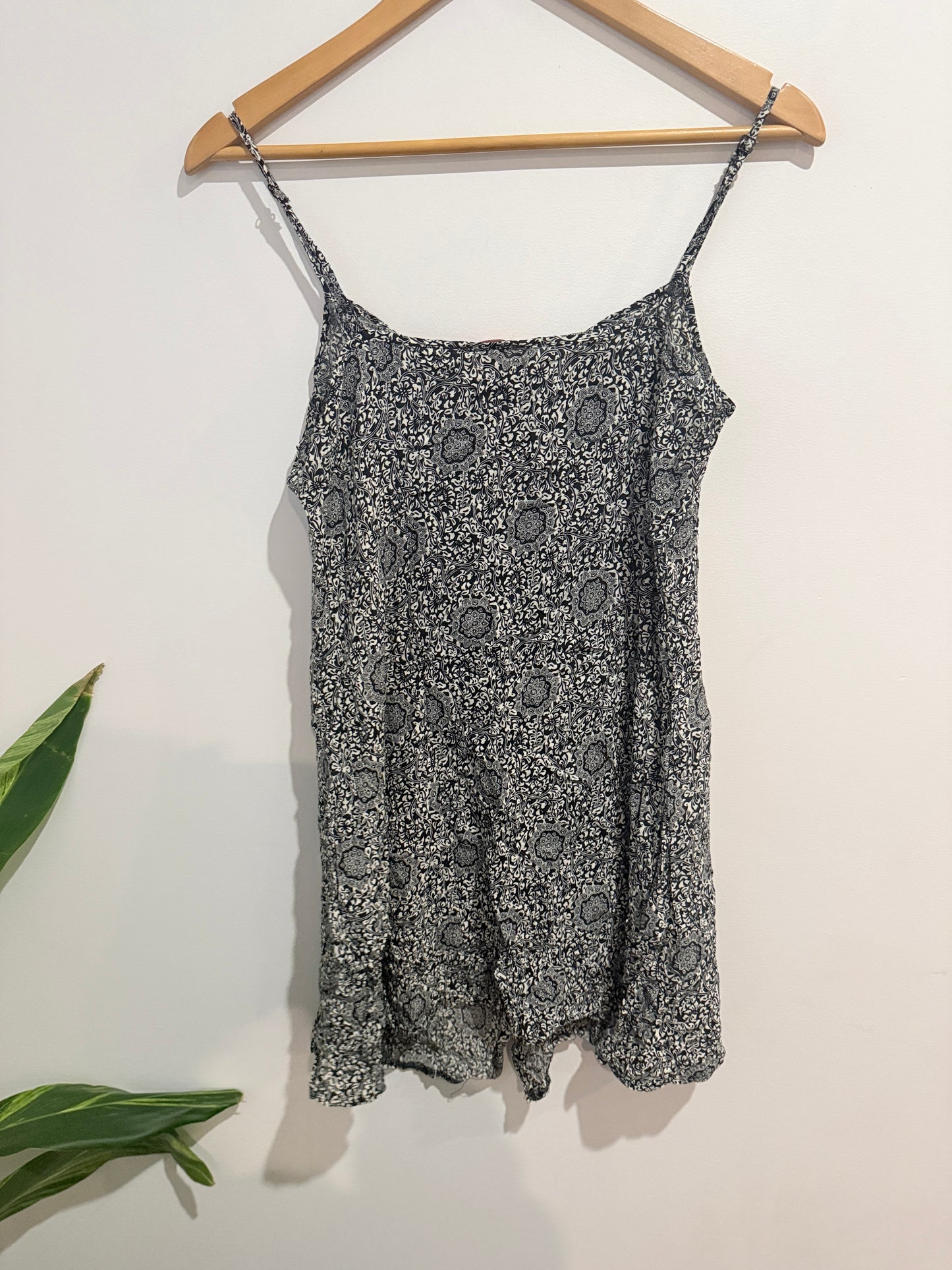 SES Black Paisley Print Mini Dress - Size 12