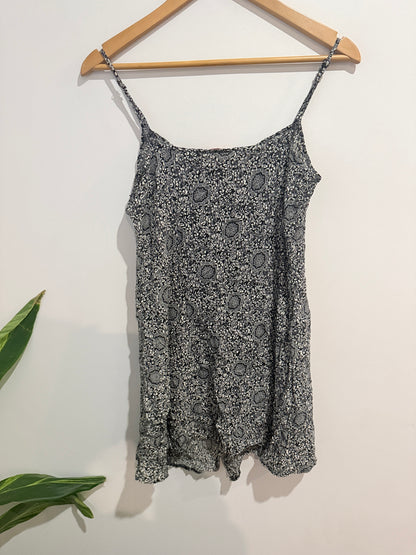 SES Black Paisley Print Mini Dress - Size 12