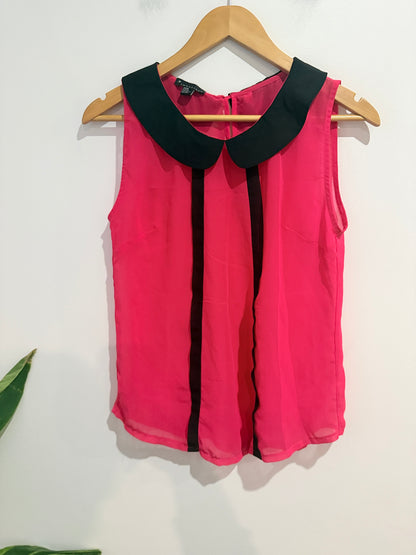Twentyone Sheer Peter Pan Collar Blouse - Size M/M