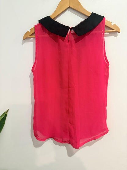 Twentyone Sheer Peter Pan Collar Blouse - Size M/M