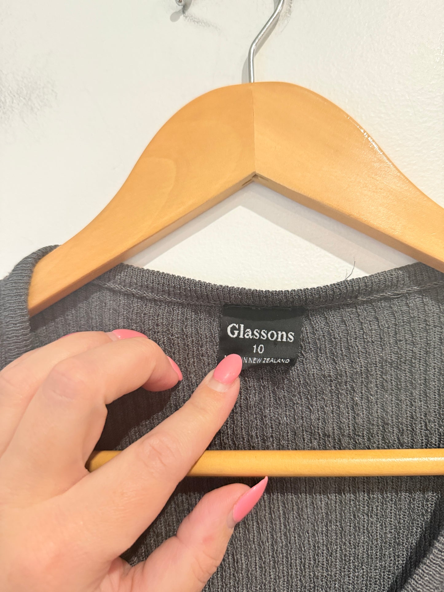 Glassons Grey Ribbed Peplum Cardigan - Size 10