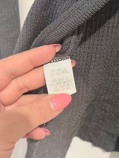 Glassons Grey Ribbed Peplum Cardigan - Size 10