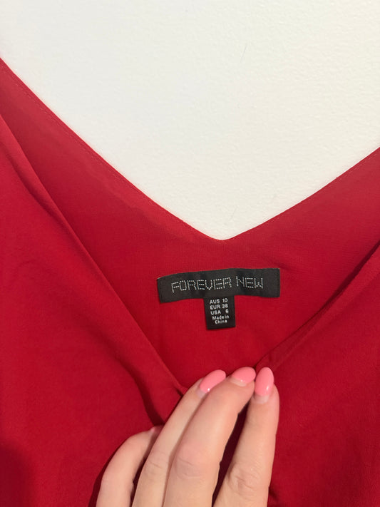 Forever New Red Cami Top - Size 10