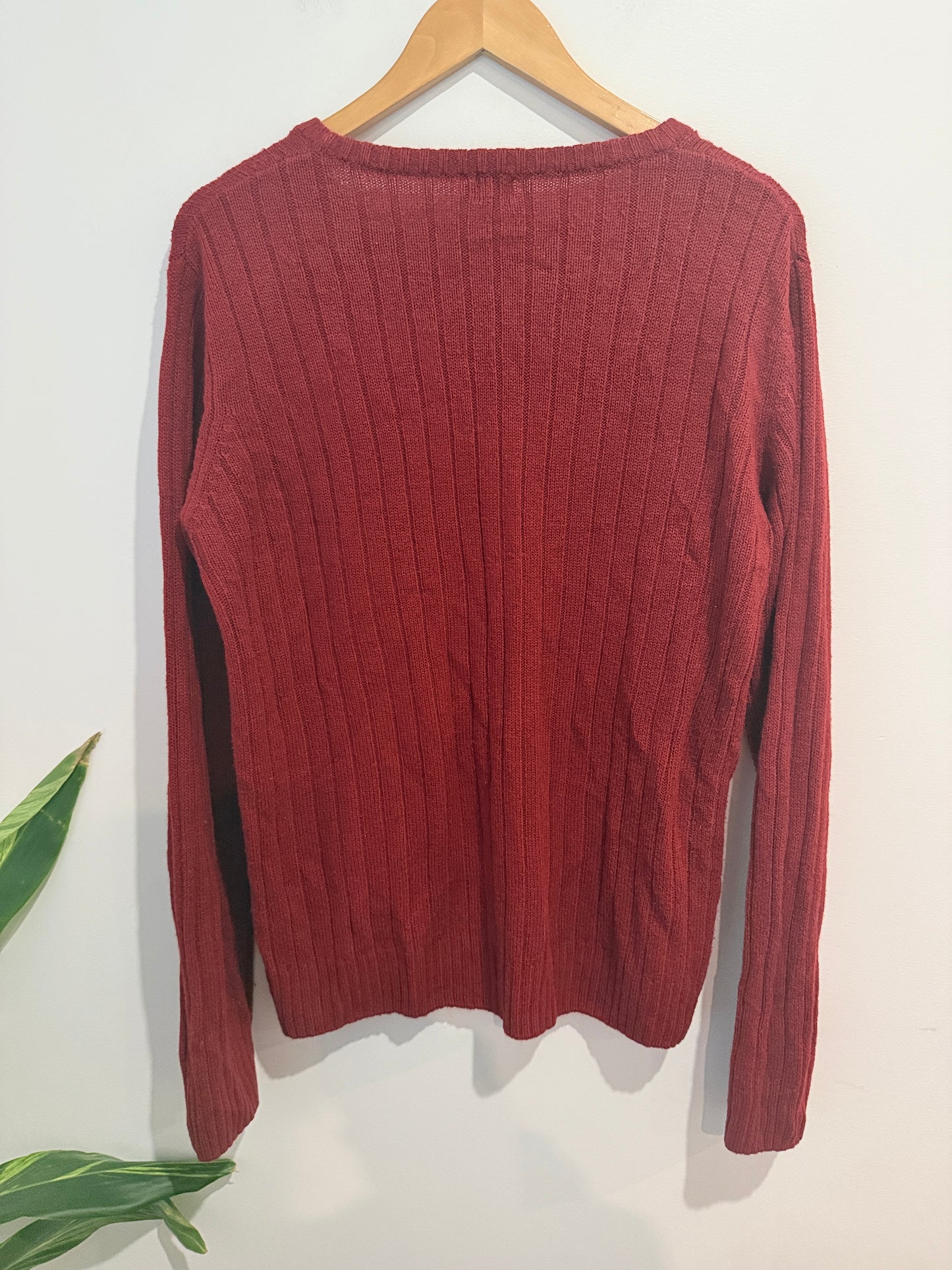 In Extenso Rust Ribbed Knit Jumper - Size L