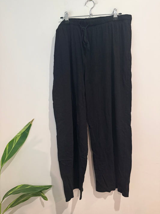 H&H Black Cotton Pants - Size L-XL