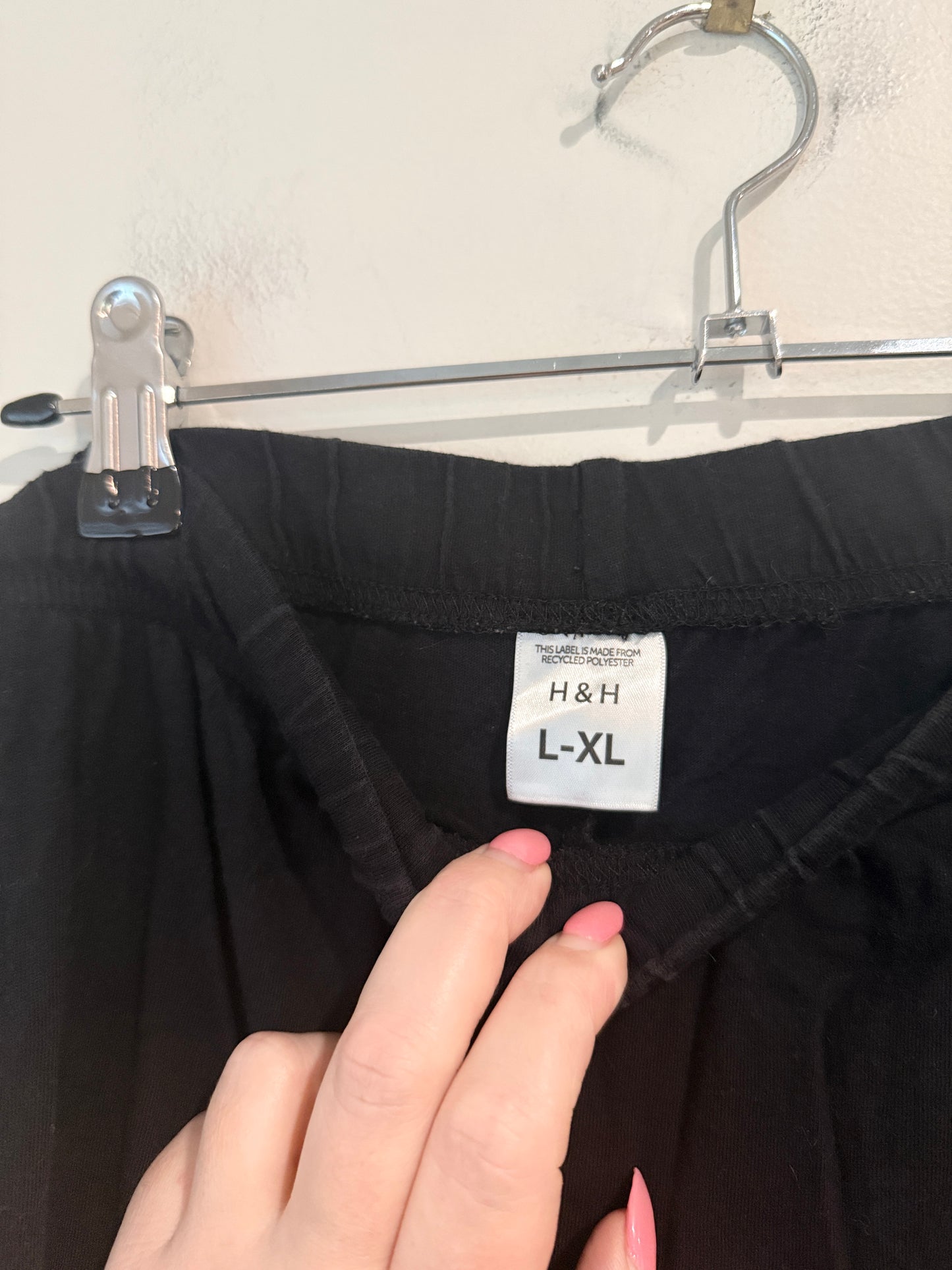 H&H Black Cotton Pants - Size L-XL
