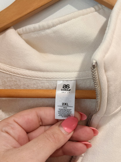 AS Colour Cream Half Zip Sweatshirt - Size 2XL