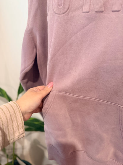 YKTR Mauve "You Know" Embossed Hoodie - Size 2XL