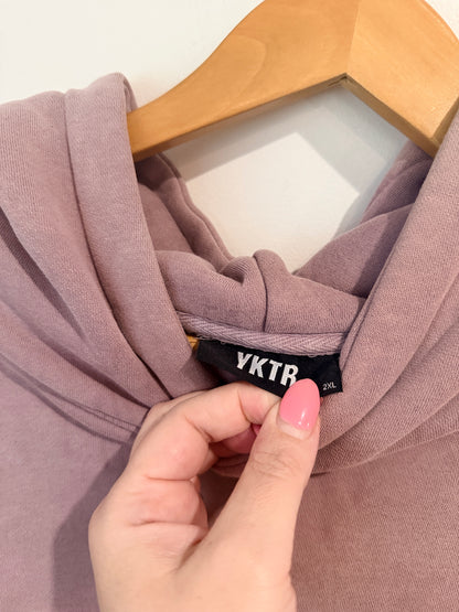 YKTR Mauve "You Know" Embossed Hoodie - Size 2XL