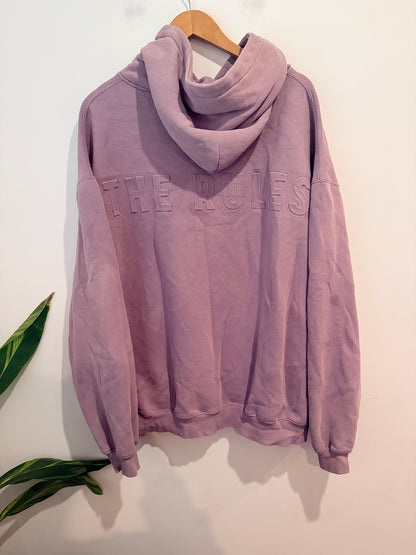 YKTR Mauve "You Know" Embossed Hoodie - Size 2XL