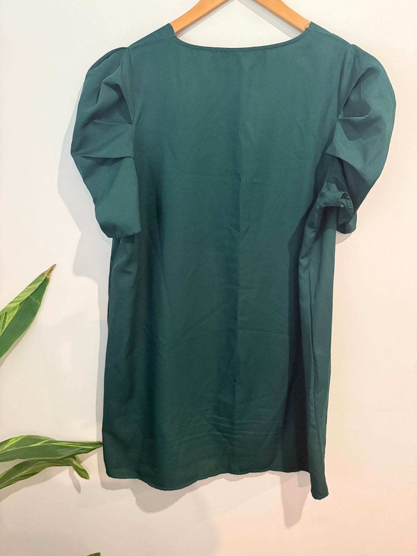 Shein Curve Forest Green Scallop Tunic - Size 1XL