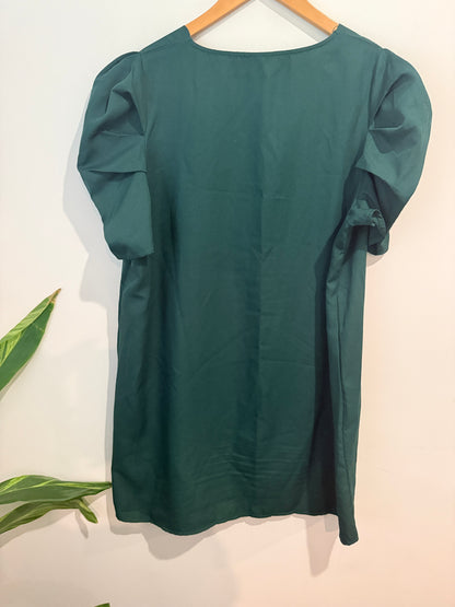 Shein Curve Forest Green Scallop Tunic - Size 1XL