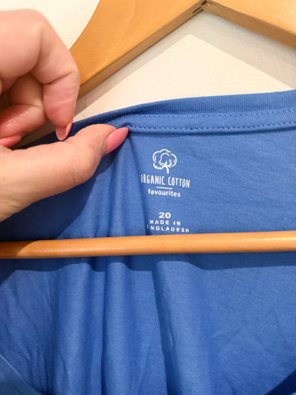 Favourites Blue Organic Cotton Tee - Size 20