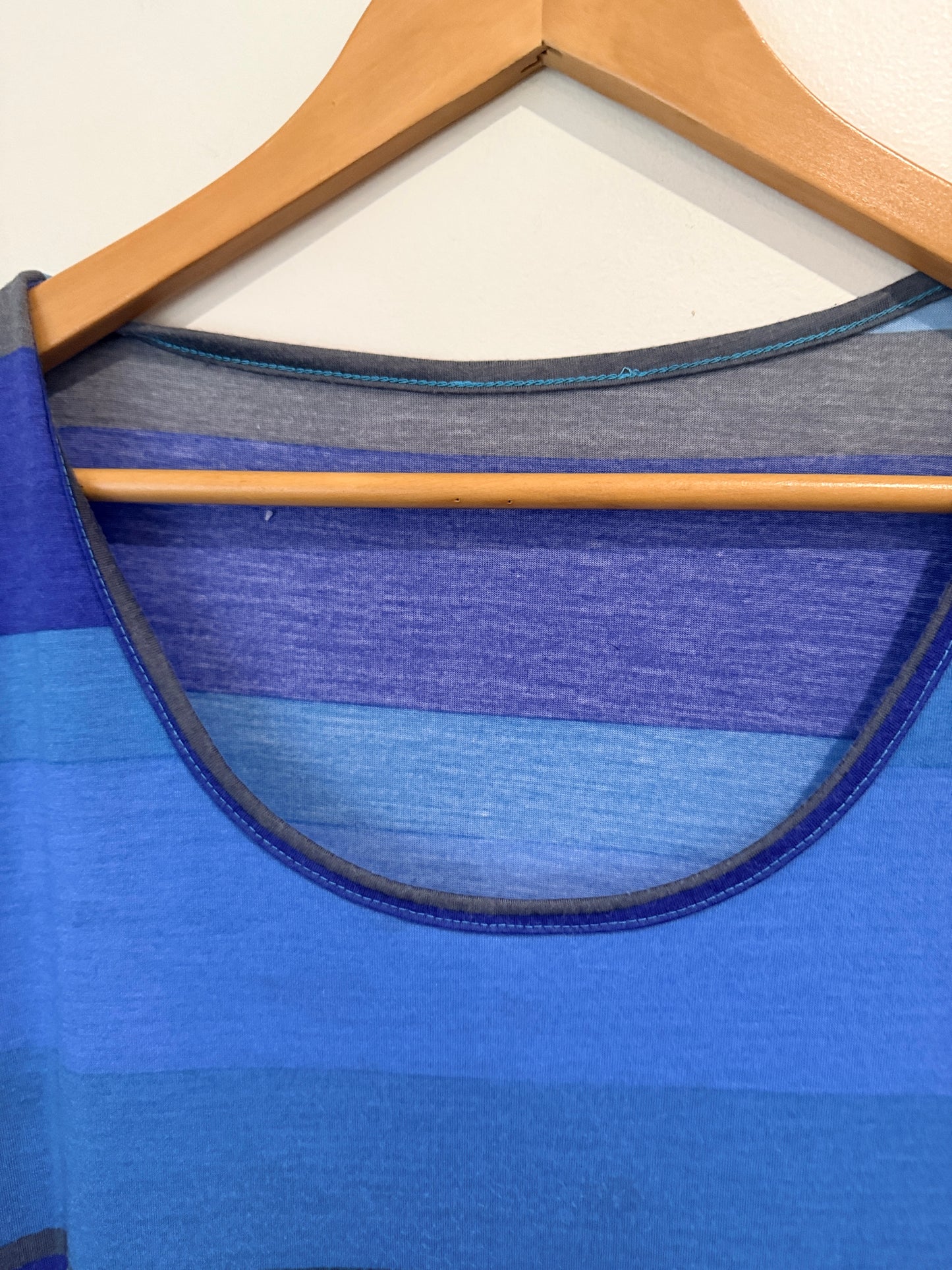 Cut Label UK Blue Striped Stretch Dress - 51cm u/arm