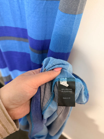 Cut Label UK Blue Striped Stretch Dress - 51cm u/arm