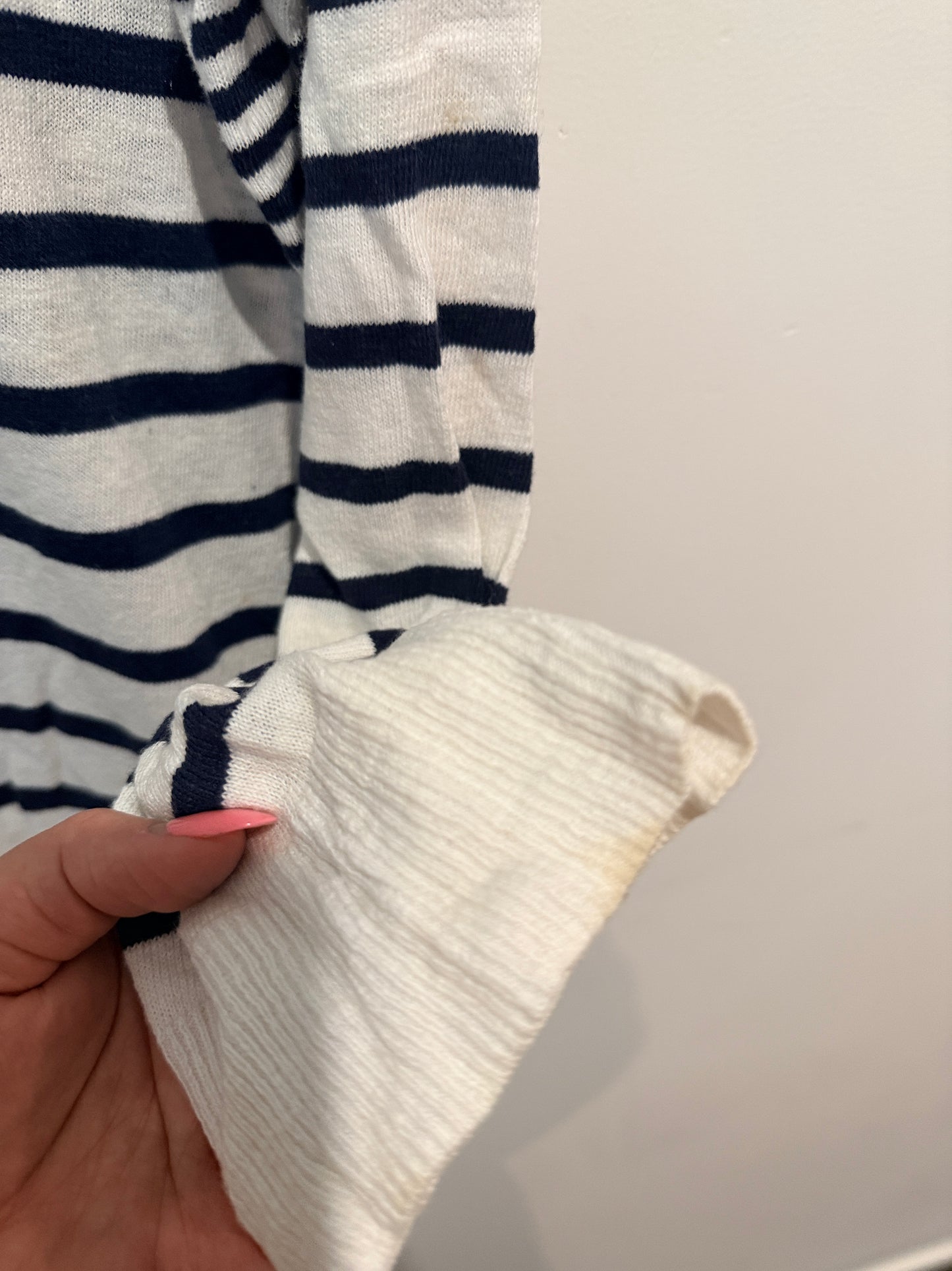 Line 7 Navy & White Striped Cardigan - L