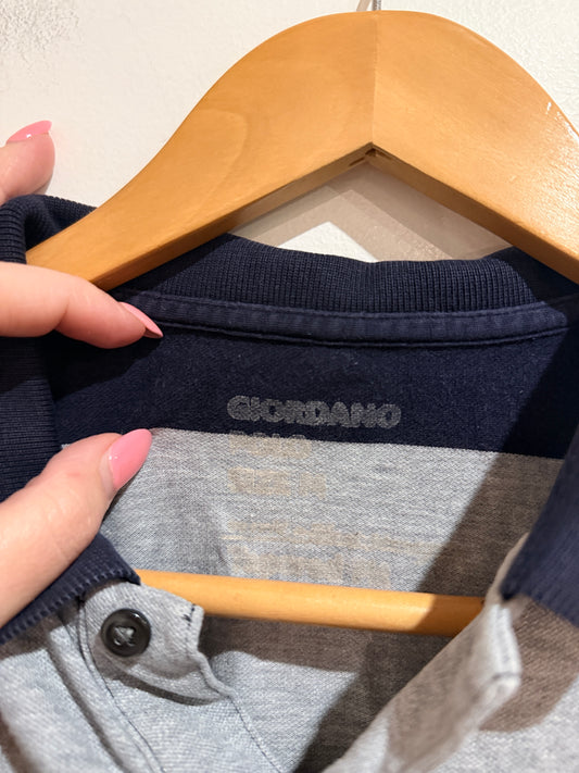 Giordano Striped Polo Shirt Size M | 170/96A | U/Arm to U/Arm 50cm