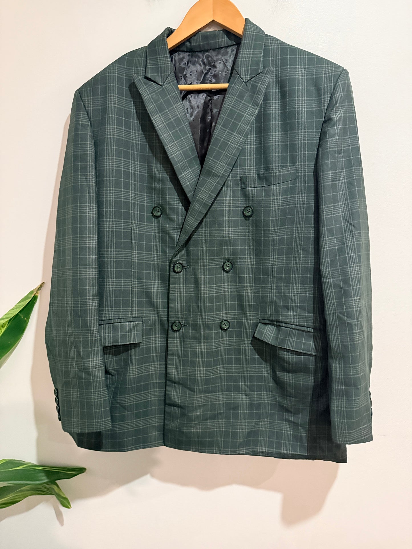 Brand Unknown Checkered Suit Jacket Size U/Arm to U/Arm 53cm