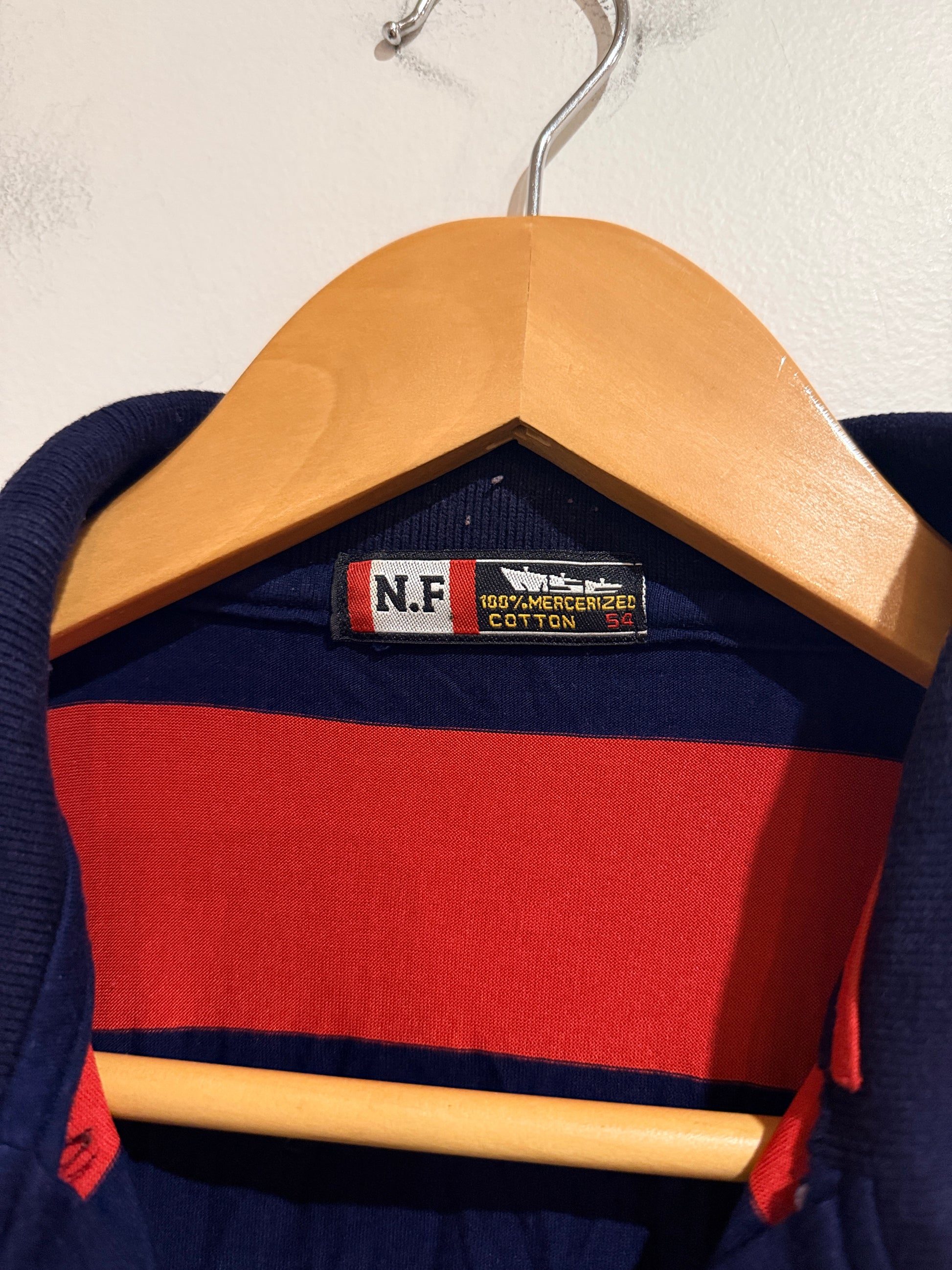 N.F Striped Polo Shirt Size U/Arm to U/Arm 55cm