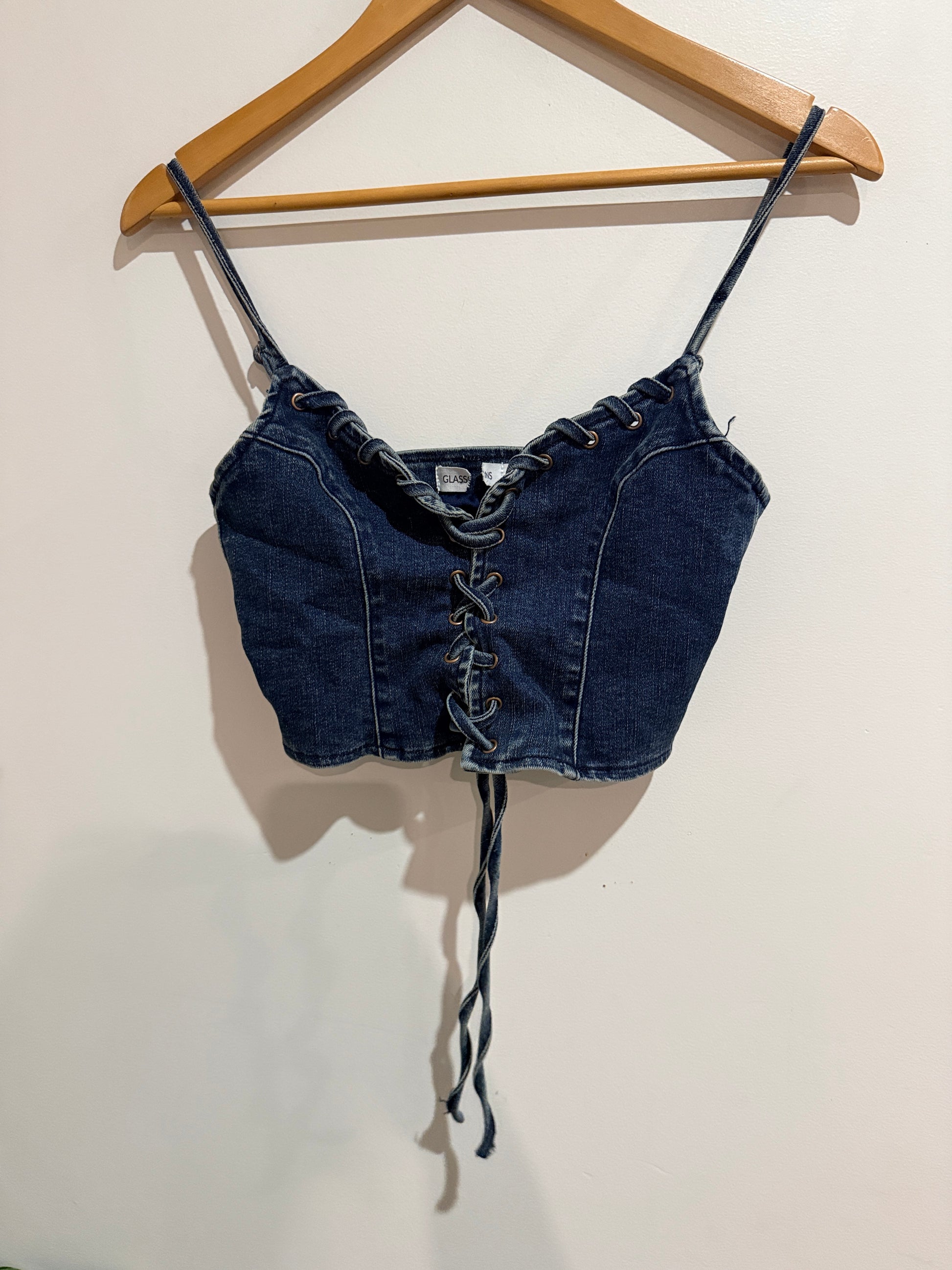 Glassons Denim Corset Top Size 10