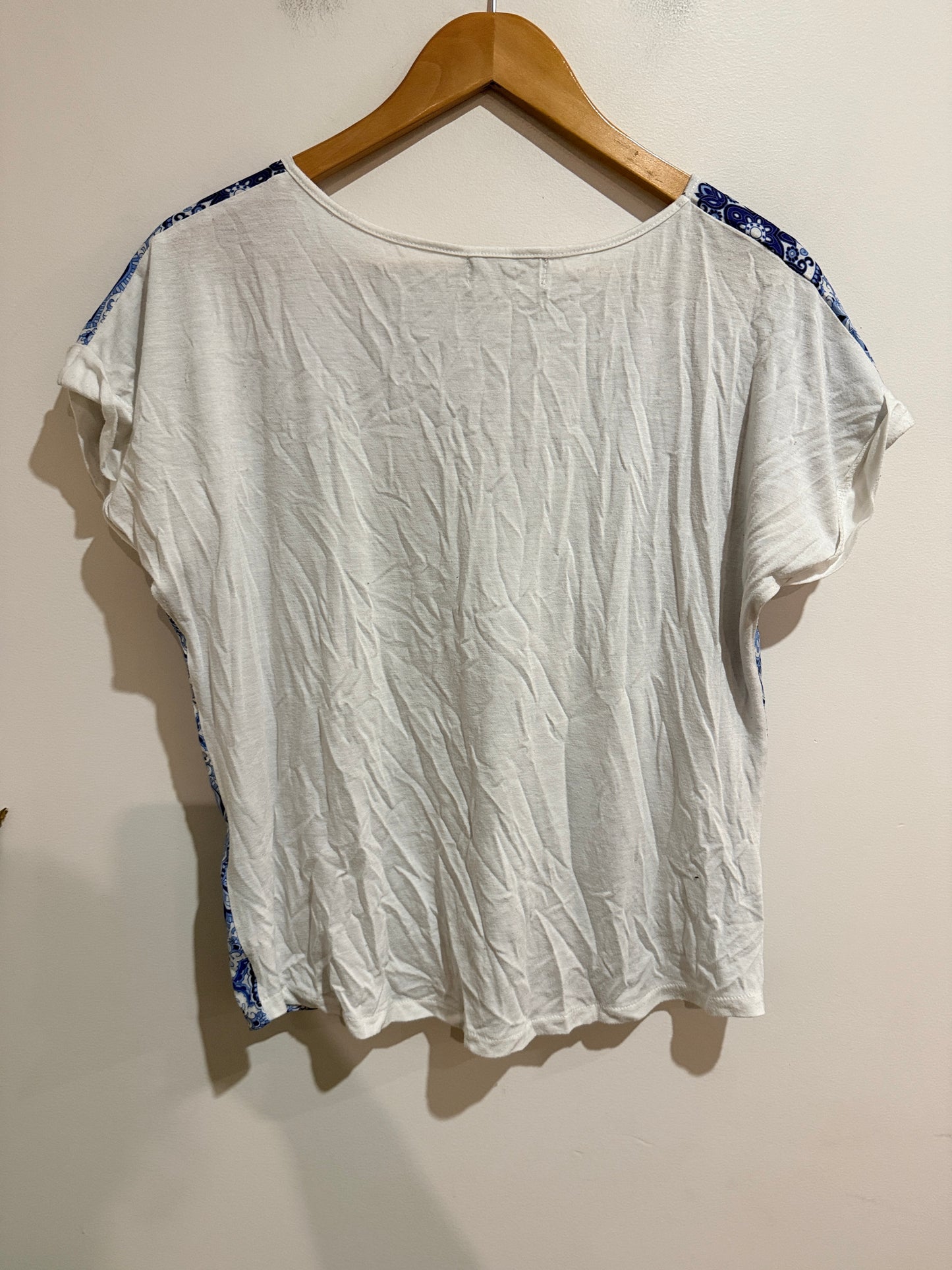 Mirrou Blue & White Floral Print Top - Medium