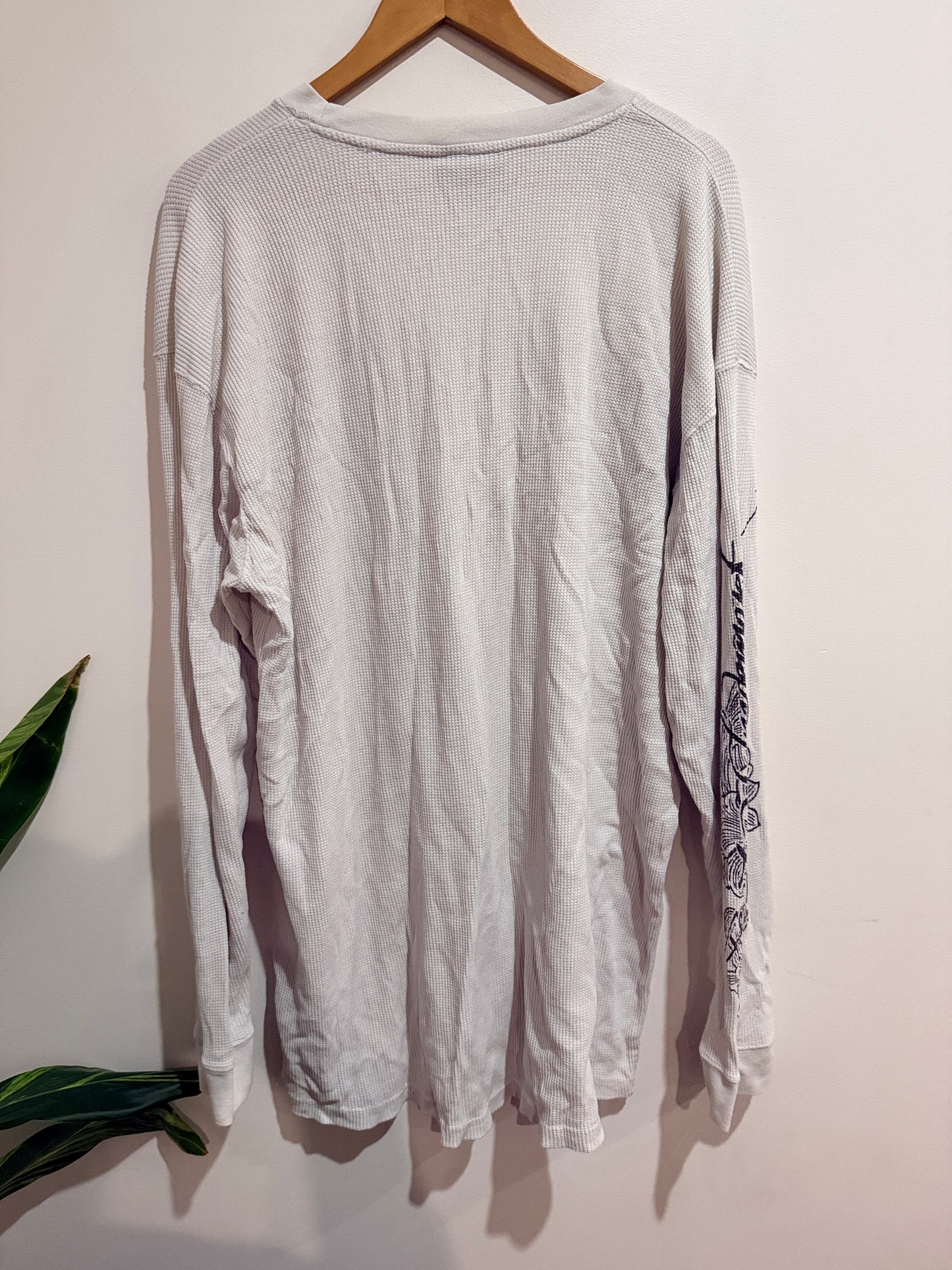 Southpole White Skull Graphic Waffle Long Sleeve - 3XL
