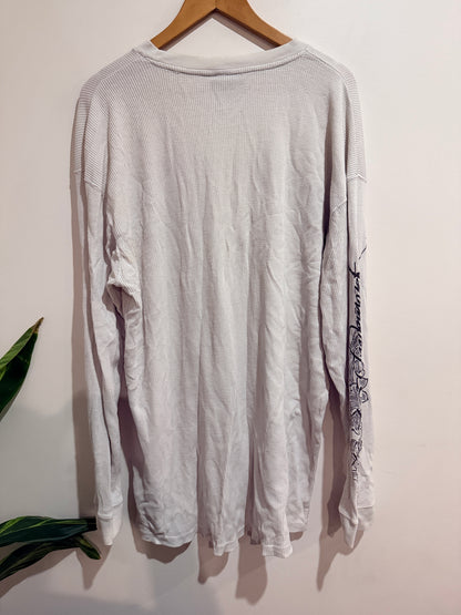 Southpole White Skull Graphic Waffle Long Sleeve - 3XL