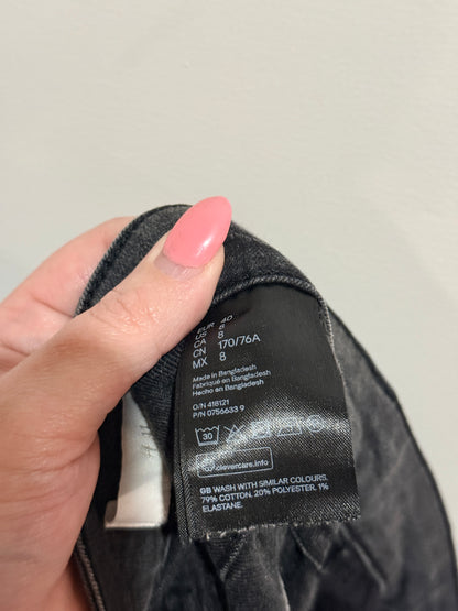 H&M Black Rolled Hem Denim Shorts - Size 12