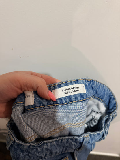 Cotton On Blake Denim Maxi Skirt Light Wash - Size 6