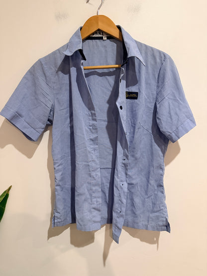 Takapuna Grammar School Blue Check Short Sleeve Shirt - Size 8
