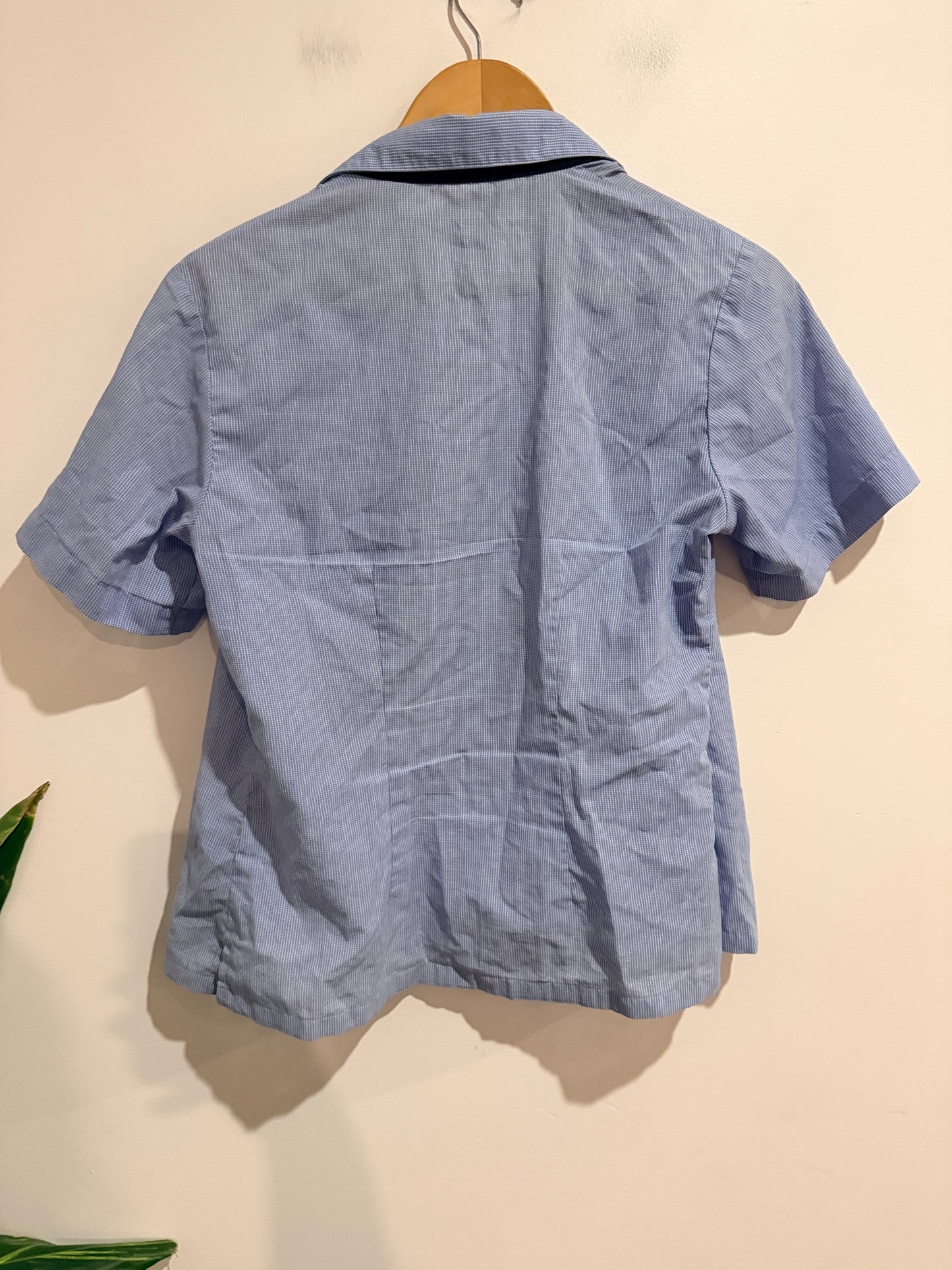 Takapuna Grammar School Blue Check Short Sleeve Shirt - Size 8