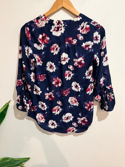 Spirit Navy Floral Blouse - Size 8