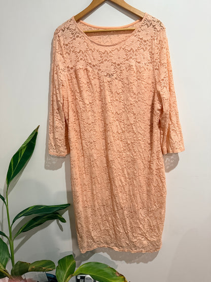 Club L Peach Floral Lace Dress - 60cm u/arm