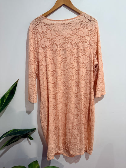 Club L Peach Floral Lace Dress - 60cm u/arm