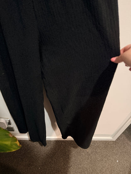 Rio Black Shirred Wide Leg Jumpsuit - L