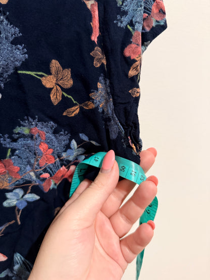 Brand Unknown Navy Floral Print Top - 50cm u/arm