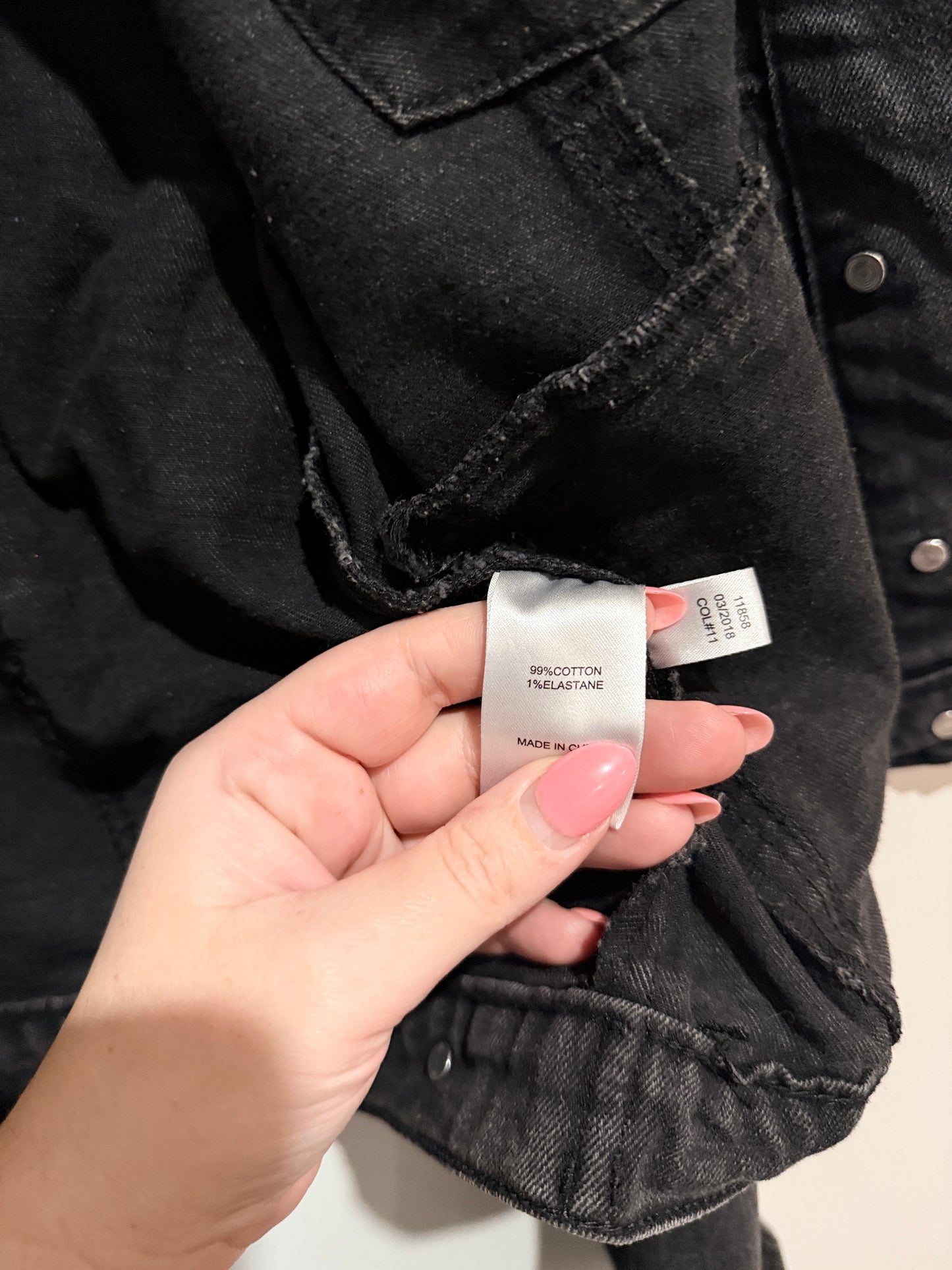 Jay Jays Black Distressed Denim Jacket - Size 12