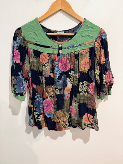 Dot Dot Floral Print Blouse - 54cm u/arm
