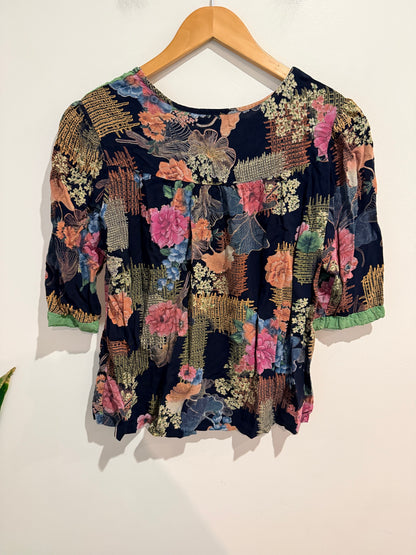 Dot Dot Floral Print Blouse - 54cm u/arm