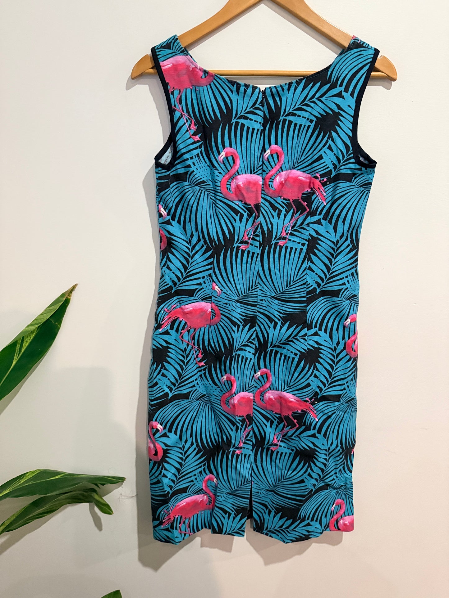Brand Unknown Flamingo Tropical Print Sleeveless Dress - 42cm u/arm